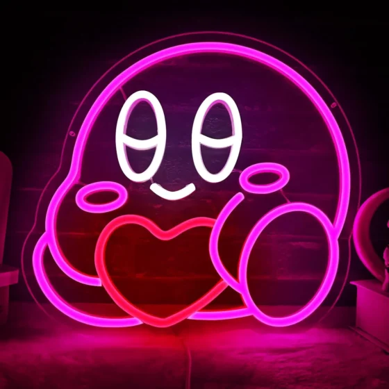 Néon LED mural – Kirby et Cinnamoroll – Kirby