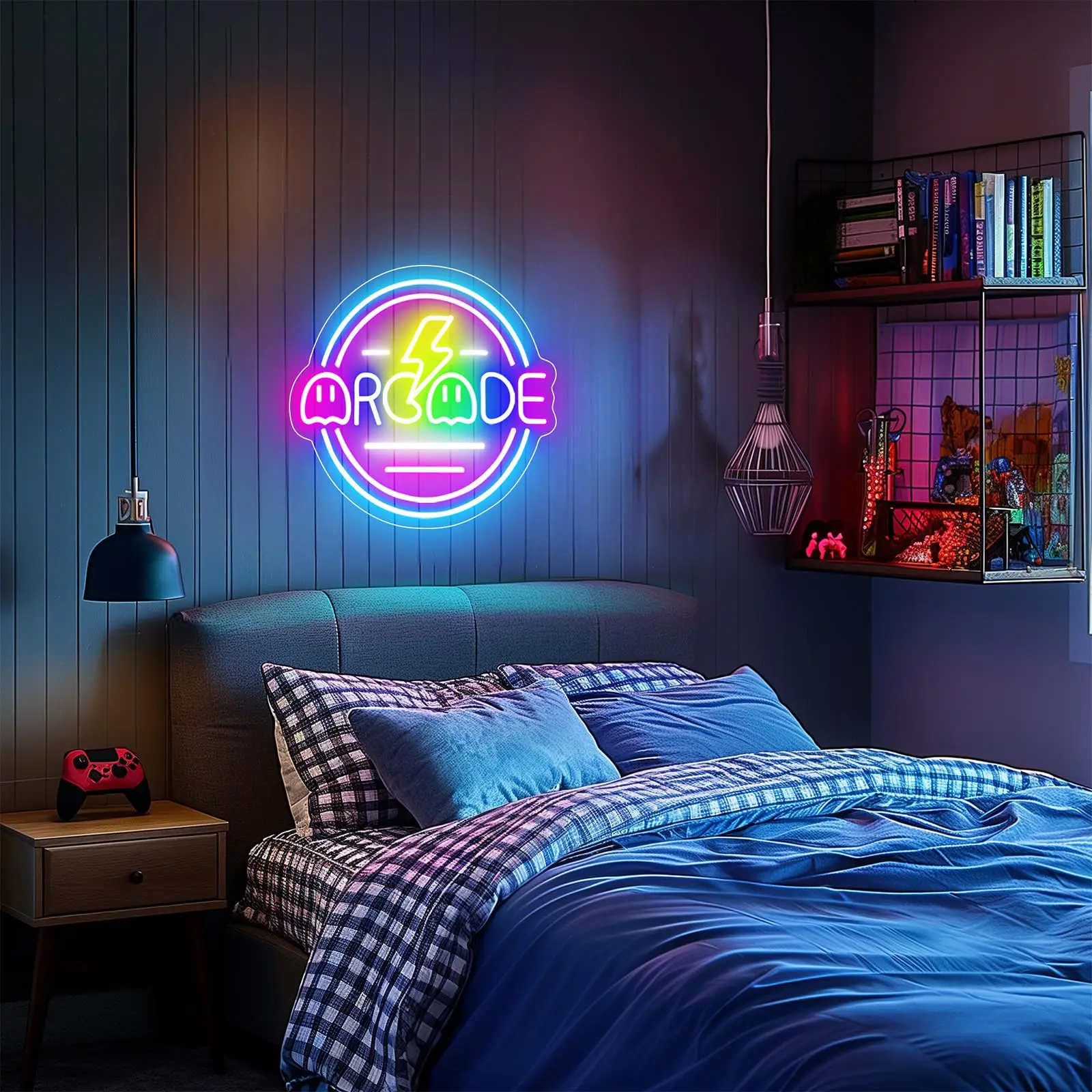 Néon LED Arcade allumé, plaque acrylique