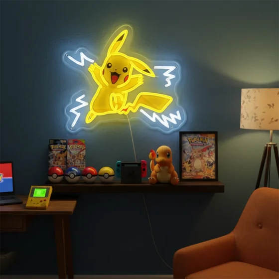 Lampe LED néon en acrylique Pokemon Pikachu personnalisée