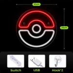 Néon LED mural – Poké Ball