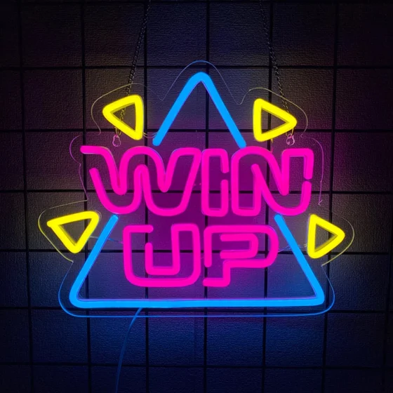 Néon LED Level Up allumé, plaque acrylique