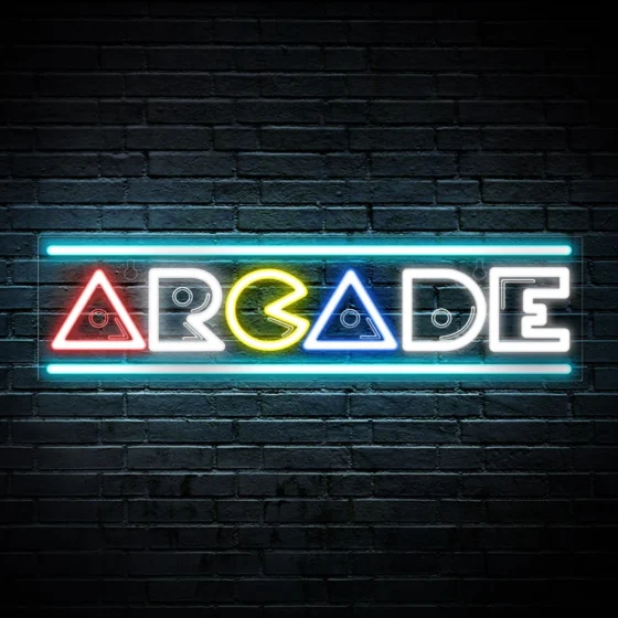 Néon LED Arcade allumé, plaque acrylique