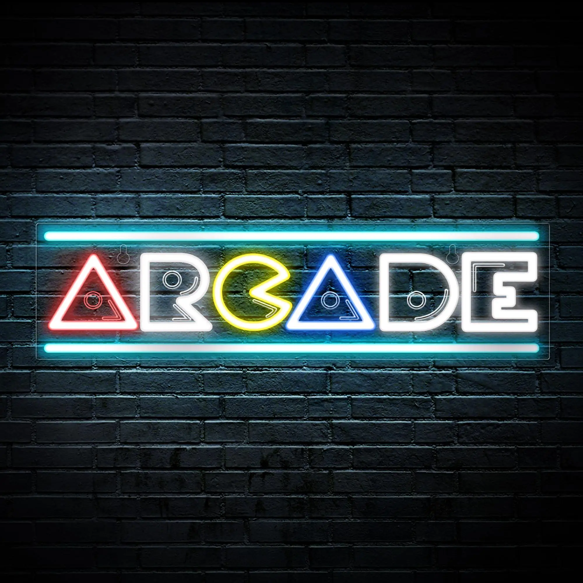 Néon LED Arcade allumé, plaque acrylique