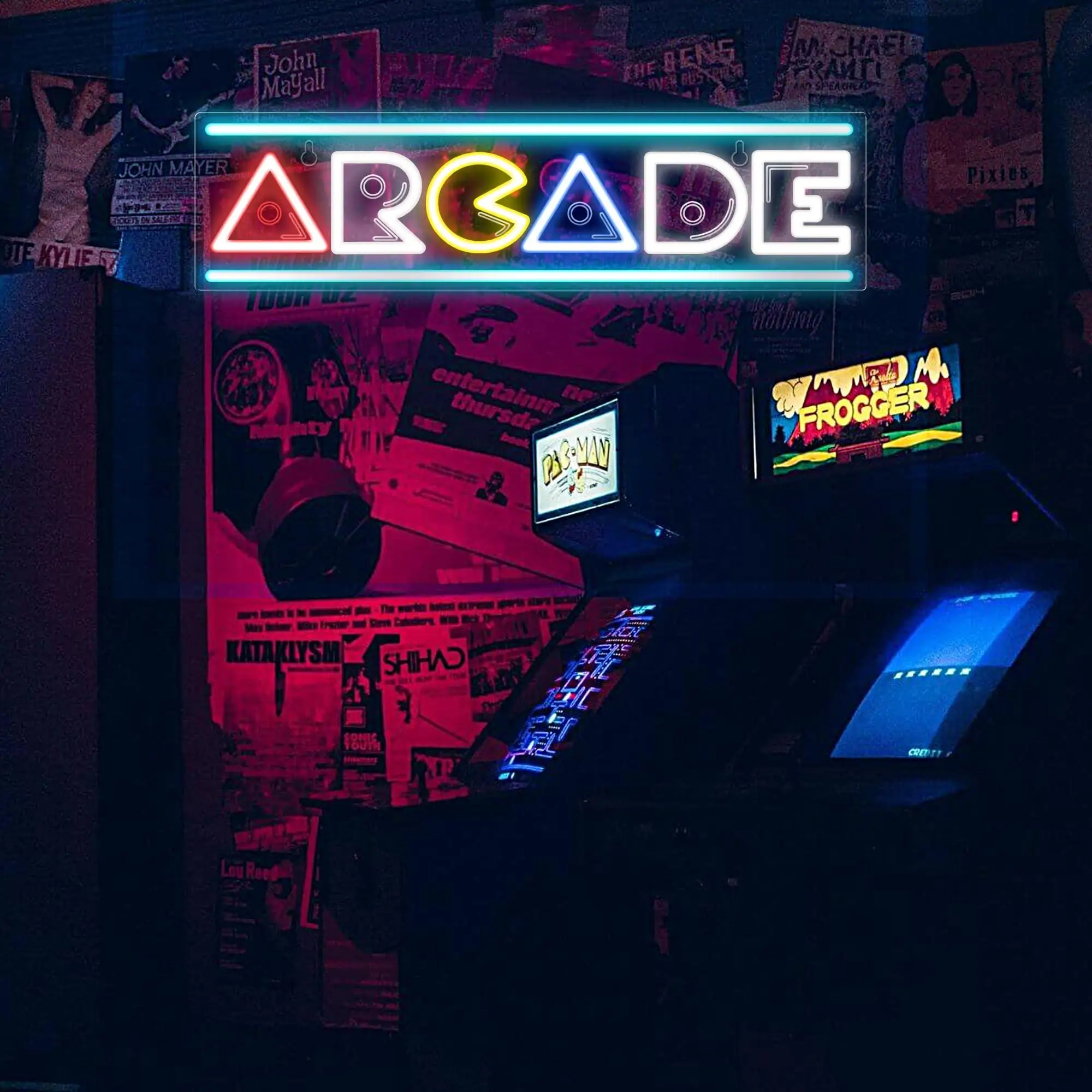 Néon LED Arcade allumé, plaque acrylique