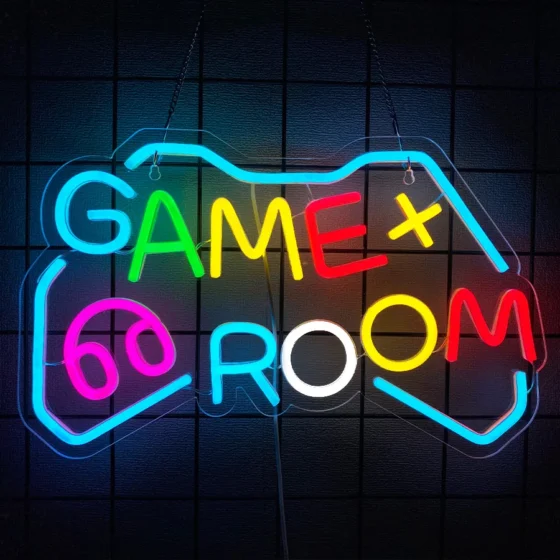 Néon LED manette ou Game Zone allumé, plaque acrylique